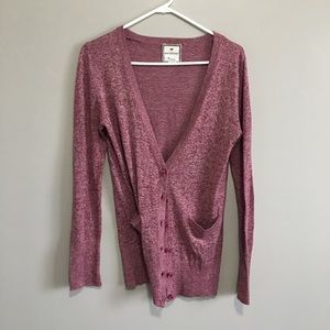 Maroon poof excellence cardigan sweater